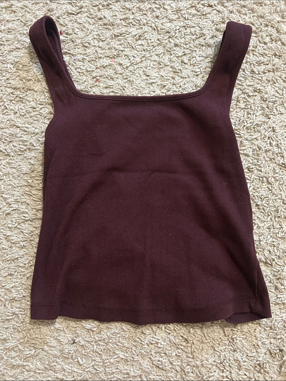 Old Navy Women's Ribbed Square-Neck Tank Top - Burgundy